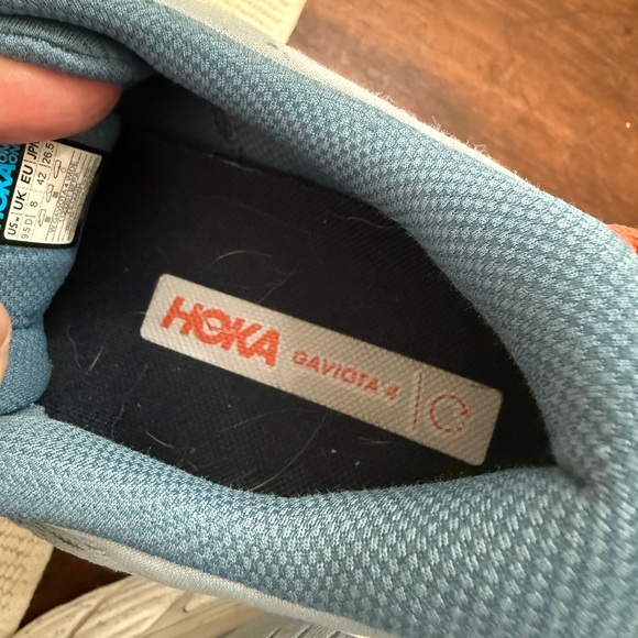 Hoka Gaviota 4 Blue Orange Sneakers Size 9.5D Wide - Picture 6 of 7